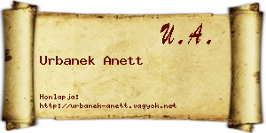 Urbanek Anett névjegykártya