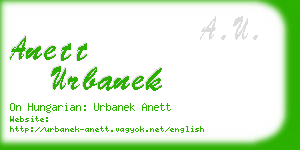 anett urbanek business card